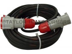 415V 14 METRE 32A 4PIN 3-PHASE H07RNF RUBBER CABLE EXTENSION LEAD TO IP44